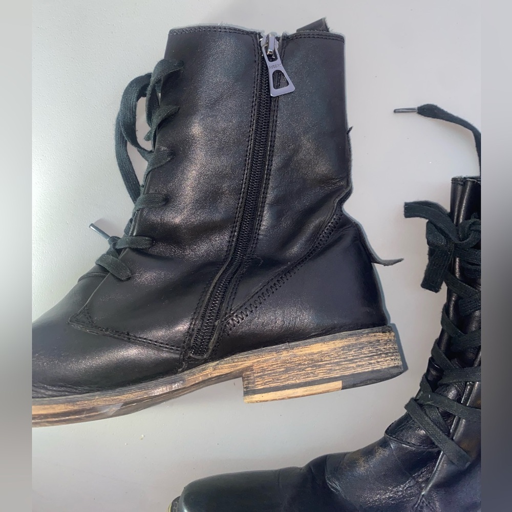 Rudsak Black Leather Ankle Boots Zipper 40 Eu size Men